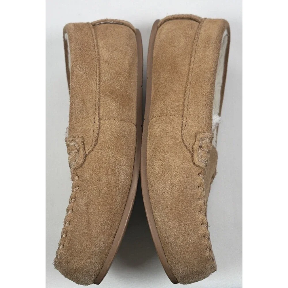L.L. Bean Kids Moccasin Suede Lined Slippers Brown Size 2